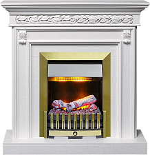 Каминокомплект Dimplex Valletta очаг Danville Antique Brass FB2 белый Dimplex Valletta очаг Danville Antique Brass FB2 белый