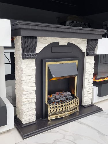 Биокамин Dimplex Luxemburg очаг Atherton сланец/темный дуб (каменный) (выставочный образец)_5