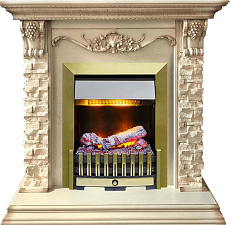 Каминокомплект Dimplex Adriana очаг Danville Antique Brass FB2 слоновая кость Dimplex Adriana очаг Danville Antique Brass FB2 слоновая кость